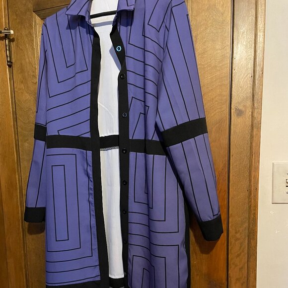 Be the boss!! Amazing Purple Button Down Women's Collared Shirt Maxi Dress - 2X - Picture 3 of 12